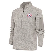 Women's Antigua  Oatmeal Nashville Sounds Fortune Half-Zip Pullover Jacket
