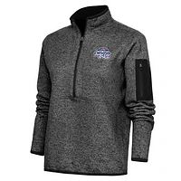 Women's Antigua Heather New Hampshire Fisher Cats Fortune Half-Zip Pullover Jacket