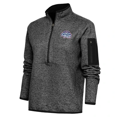 Women's Antigua Heather New Hampshire Fisher Cats Fortune Half-Zip Pullover Jacket