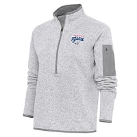 Women's Antigua  Heather Gray Reading Phillies Fortune Half-Zip Pullover Jacket