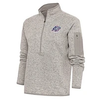Women's Antigua  Oatmeal Reno Aces Fortune Half-Zip Pullover Jacket
