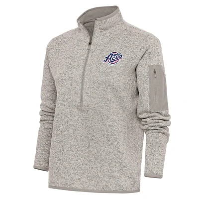 Women's Antigua  Oatmeal Reno Aces Fortune Half-Zip Pullover Jacket