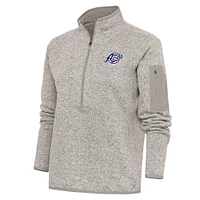 Women's Antigua  Oatmeal Reno Aces Fortune Half-Zip Pullover Jacket