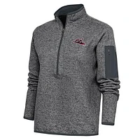 Women's Antigua  Heather Charcoal Richmond Flying Squirrels Fortune Half-Zip Pullover Jacket