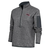 Women's Antigua  Heather Charcoal Richmond Flying Squirrels Fortune Half-Zip Pullover Jacket