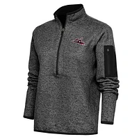 Women's Antigua  Heather Black Richmond Flying Squirrels Fortune Half-Zip Pullover Jacket