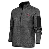 Women's Antigua  Heather Black Richmond Flying Squirrels Fortune Half-Zip Pullover Jacket