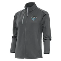 Women's Antigua  Pewter Charlotte Knights Generation Full-Zip Jacket