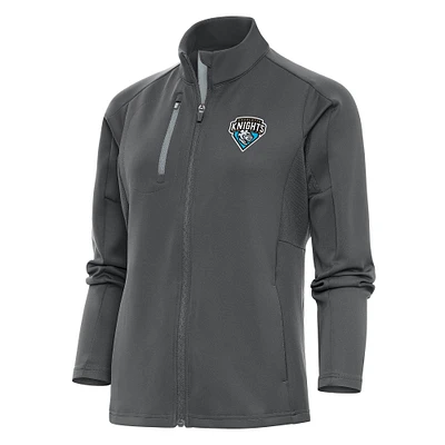 Women's Antigua  Pewter Charlotte Knights Generation Full-Zip Jacket