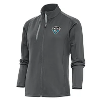 Women's Antigua  Pewter Charlotte Knights Generation Full-Zip Jacket