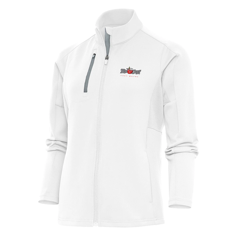 Women's Antigua White Fort Wayne TinCaps Generation Full-Zip Jacket