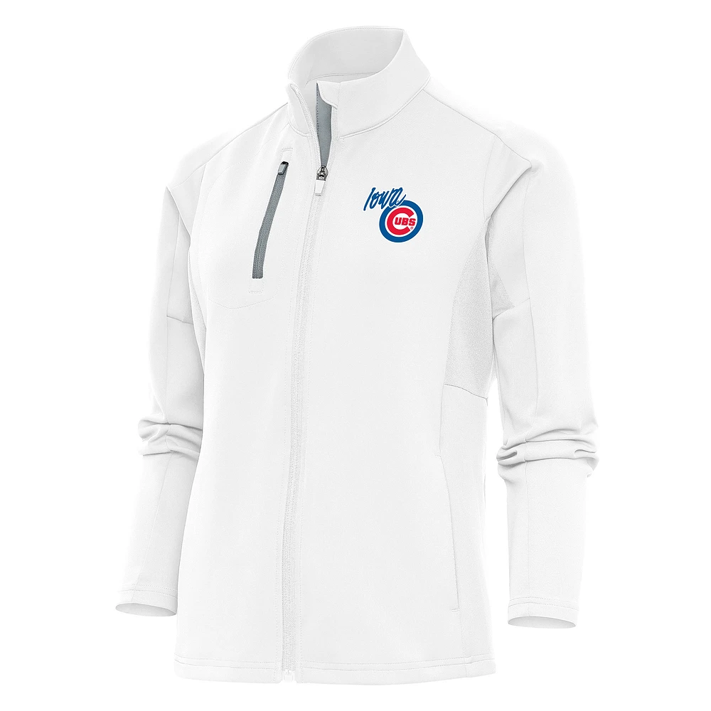 Women's Antigua White Iowa Cubs Generation Full-Zip Jacket