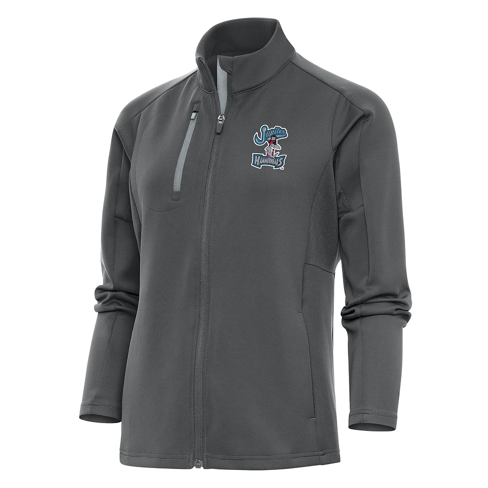 Women's Antigua Pewter Jupiter Hammerheads Generation Full-Zip Jacket