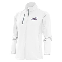 Women's Antigua  White Kannapolis Cannon Ballers Generation Full-Zip Jacket