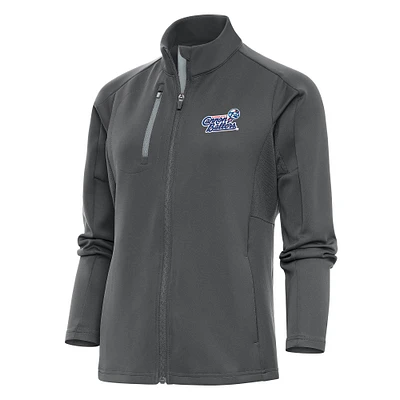 Women's Antigua  Pewter Kannapolis Cannon Ballers Generation Full-Zip Jacket