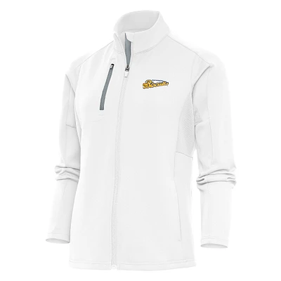 Women's Antigua  White Montgomery Biscuits Generation Full-Zip Jacket