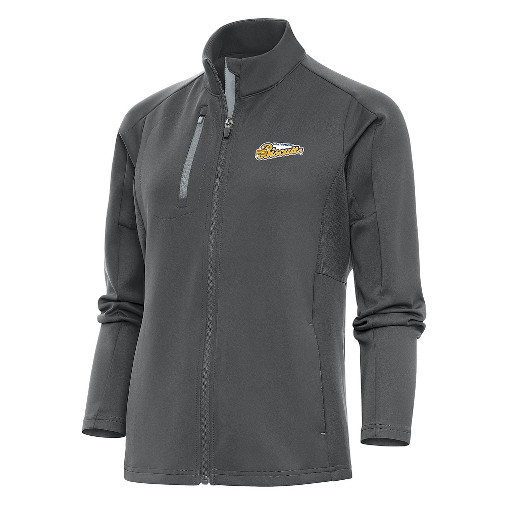 Women's Antigua Pewter Montgomery Biscuits Generation Full-Zip Jacket