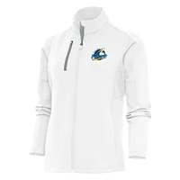 Women's Antigua  White Myrtle Beach Pelicans Generation Full-Zip Jacket