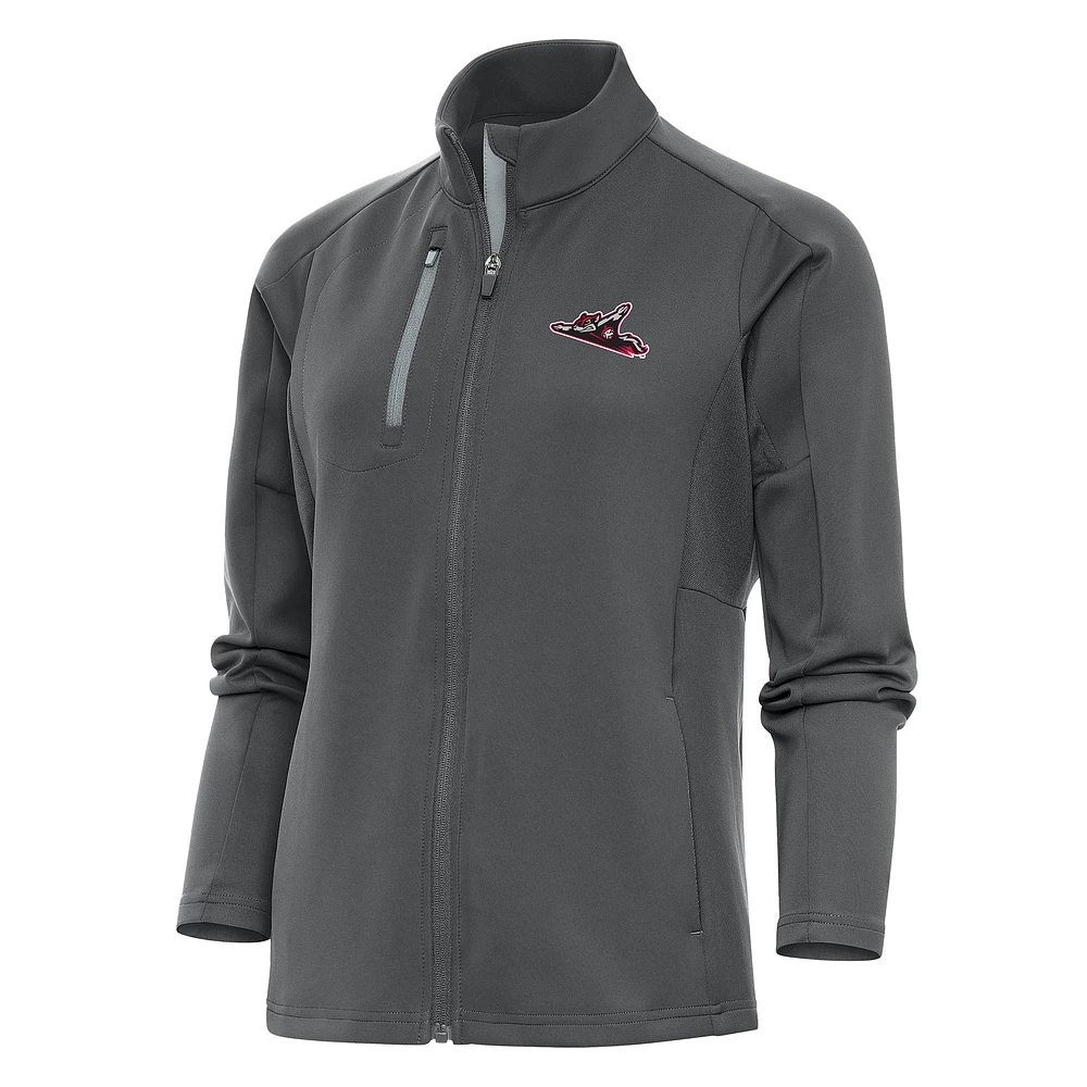 Women's Antigua Pewter Richmond Flying Squirrels Generation Full-Zip Jacket