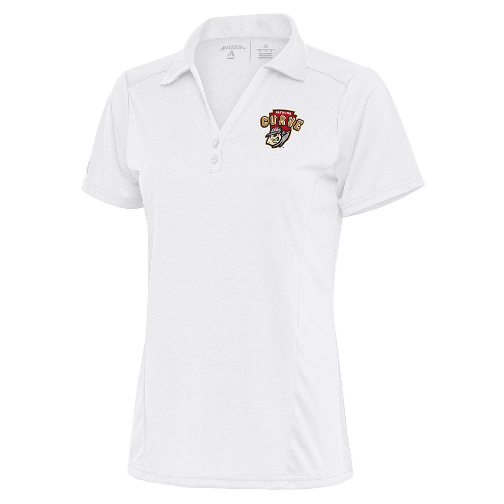 Women's Antigua White Altoona Curve Tribute Polo