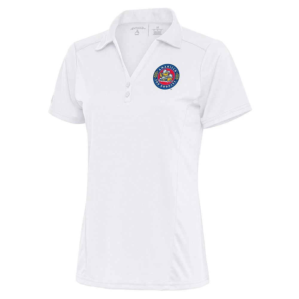 Women's Antigua White Amarillo Sod Poodles Tribute Polo