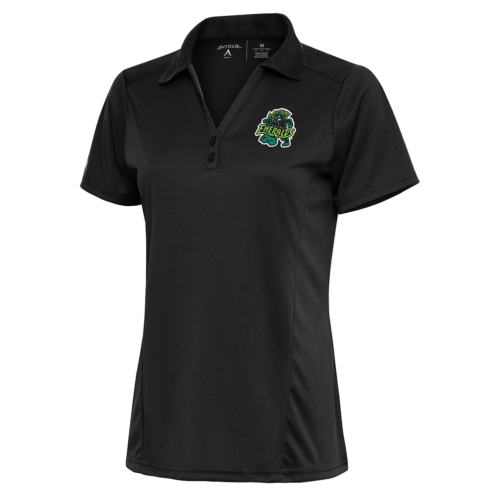Women's Antigua Charcoal Eugene Emeralds Tribute Polo