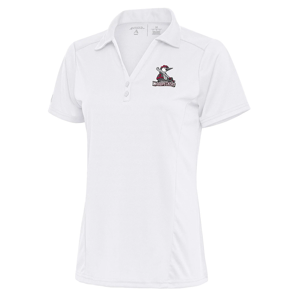 Women's Antigua White Fayetteville Woodpeckers Tribute Polo