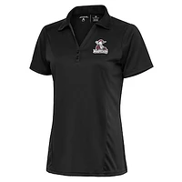 Women's Antigua Charcoal Fayetteville Woodpeckers Tribute Polo