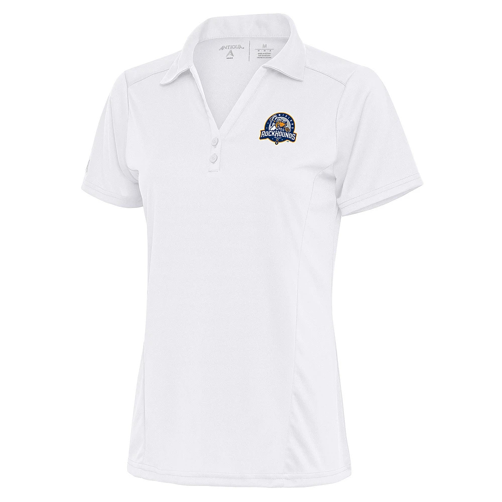 Women's Antigua White Midland Rockhounds Tribute Polo