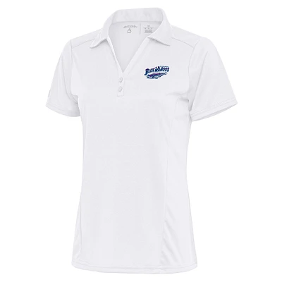 Women's Antigua White Pensacola Blue Wahoos Tribute Polo