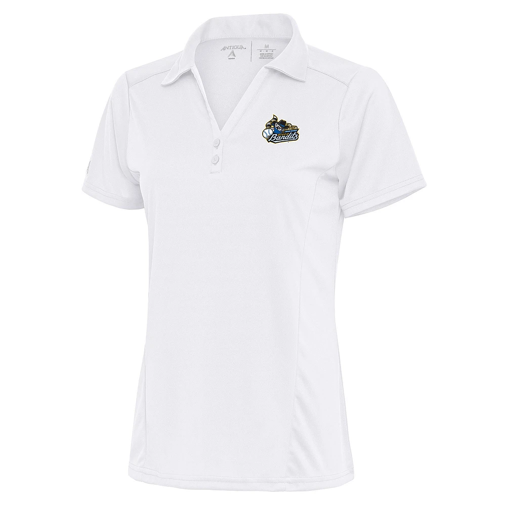 Women's Antigua White Quad Cities River Bandits Tribute Polo