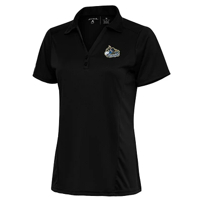 Women's Antigua Black Quad Cities River Bandits Tribute Polo