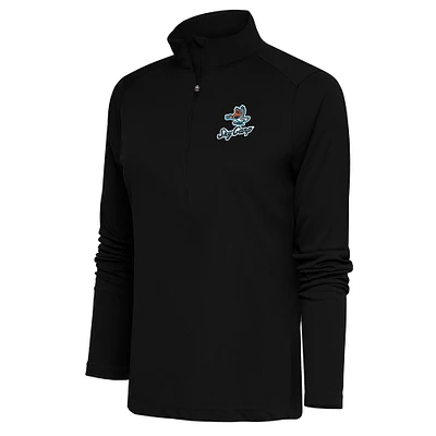 Women's Antigua  Black Beloit Sky Carp Tribute Half-Zip Pullover Top