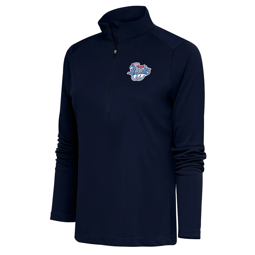 Women's Antigua Navy Corpus Christi Hooks Tribute Half-Zip Pullover Top