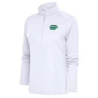 Women's Antigua  White Daytona Tortugas Tribute Half-Zip Pullover Top