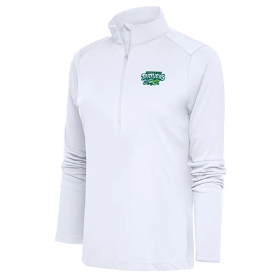 Women's Antigua  White Daytona Tortugas Tribute Half-Zip Pullover Top