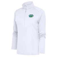 Women's Antigua  White Daytona Tortugas Tribute Half-Zip Pullover Top