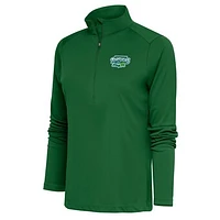 Women's Antigua  Hunter Green Daytona Tortugas Tribute Half-Zip Pullover Top