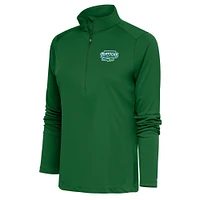 Women's Antigua  Hunter Green Daytona Tortugas Tribute Half-Zip Pullover Top