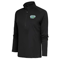 Women's Antigua  Charcoal Daytona Tortugas Tribute Half-Zip Pullover Top