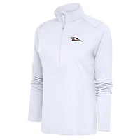 Women's Antigua  White Delmarva Shorebirds Tribute Half-Zip Pullover Top