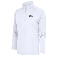 Women's Antigua  White Delmarva Shorebirds Tribute Half-Zip Pullover Top