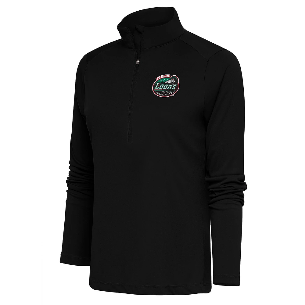 Women's Antigua Great Lakes Loons Tribute Half-Zip Pullover Top