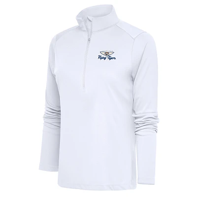 Women's Antigua  White Lakeland Flying Tigers Tribute Half-Zip Pullover Top