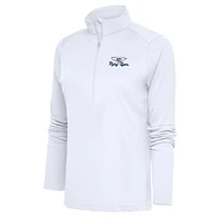 Women's Antigua  White Lakeland Flying Tigers Tribute Half-Zip Pullover Top