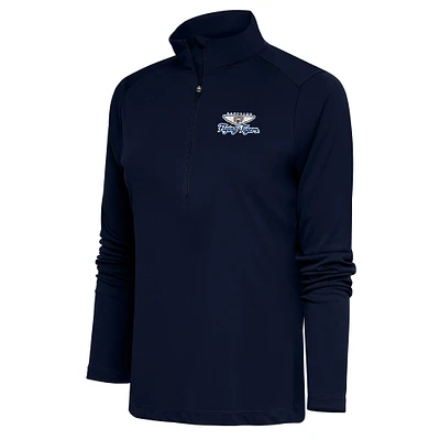 Women's Antigua  Navy Lakeland Flying Tigers Tribute Half-Zip Pullover Top