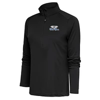 Women's Antigua  Charcoal Lakeland Flying Tigers Tribute Half-Zip Pullover Top