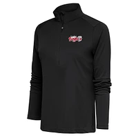 Women's Antigua  Charcoal Lansing Lugnuts Tribute Half-Zip Pullover Top