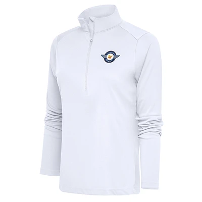 Women's Antigua  White Las Vegas Aviators Tribute Half-Zip Pullover Top