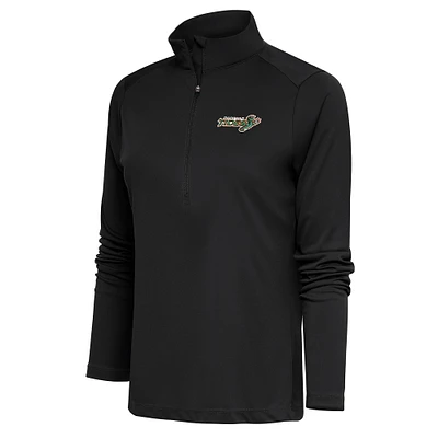 Women's Antigua  Charcoal Norfolk Tides Tribute Half-Zip Pullover Top